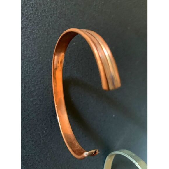 Hechoen Mexican Silver Cuff and Silver-Copper Cuff, Set of 2 - Picture 4 of 5